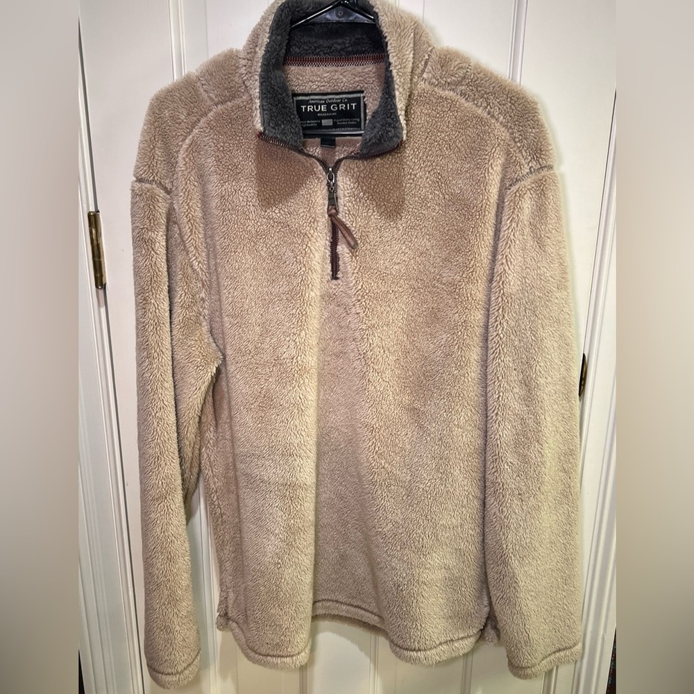 True Grit 1/4 Zip Tan Pullover Size Medium